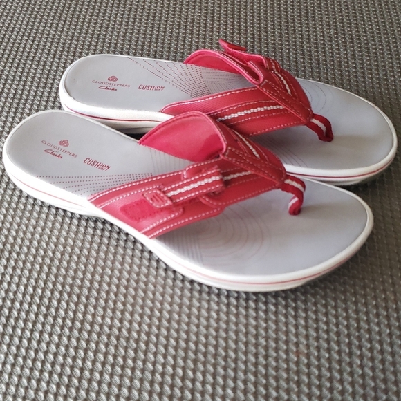 Clarks Shoes - Clarks Women's Red and White Sandals